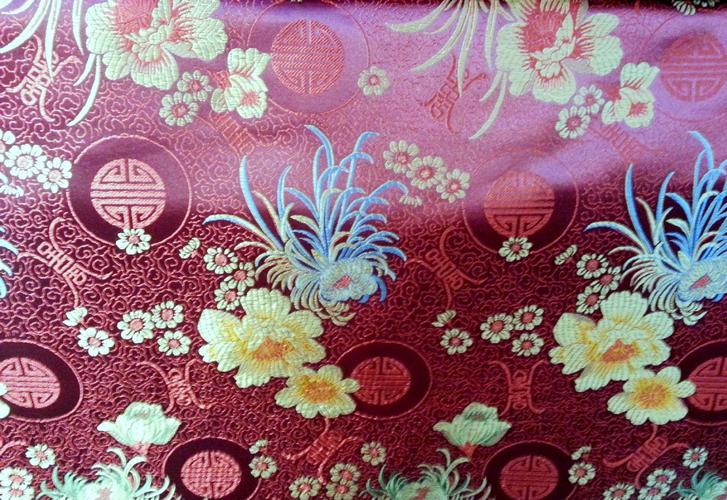 丝绸面料 织锦缎 中国风 牡丹花